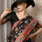 Rajwada Women Festive Black Silk Blend Woven Saree With Unstitched Blouse