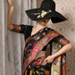 Rajwada Women Festive Black Silk Blend Woven Saree With Unstitched Blouse