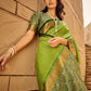 Rajwada Green Handloom Woven Saree For Women