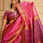 Rajwada Pink Handloom Woven Saree For Women
