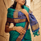 Rajwada Blue Handloom Woven Saree For Women