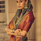 Rajwada Green Handloom Woven Silk Blend Saree for Women With Unstitched Blouse
