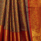 Rajwada Green Handloom Woven Silk Blend Saree for Women With Unstitched Blouse