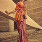 Rajwada Purple Handloom Woven Silk Blend Saree for Women With Unstitched Blouse