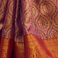 Rajwada Purple Handloom Woven Silk Blend Saree for Women With Unstitched Blouse