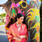 Rajwada Pink Woven Design Silk Blend Saree With Unstitched Blouse For Women