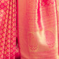 Rajwada Pink Woven Design Silk Blend Saree With Unstitched Blouse For Women