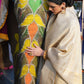 Rajwada Cream Woven Design Silk Blend Saree With Unstitched Blouse For Women
