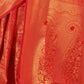 Rajwada Red Silk Blend Woven Saree With Unstitched Blouse For Women