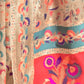Rajwada Off White Printed Silk Blend Saree With Unstitched Blouse For Women