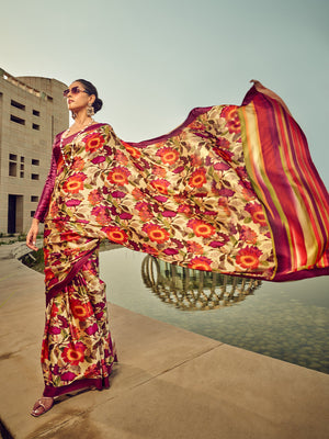 Rajwada Multicolor Digital Printed Saree For Women