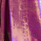 Rajwada Purple Woven Design Silk Blend Saree With Unstitched Blouse For Women
