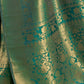 Rajwada Green Woven Design Silk Blend Saree With Unstitched Blouse For Women