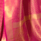 Rajwada Pink Woven Design Silk Blend Saree With Unstitched Blouse For Women