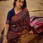 Rajwada Navy Blue Kashmiri Handloom Woven Saree For Women