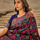 Rajwada Navy Blue Kashmiri Handloom Woven Saree For Women