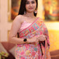 Rajwada Pink Kashmiri Handloom Woven Saree For Women