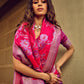 Rajwada Magenta Handloom Woven Satin Saree For Women
