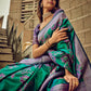 Rajwada Teal Handloom Woven Satin Saree For Women