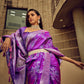 Rajwada Purple Handloom Woven Satin Saree For Women