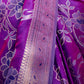 Rajwada Purple Handloom Woven Satin Saree For Women