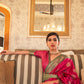 Rajwada Pink Woven Design Silk Blend Saree With Unstitched Blouse For Women