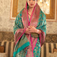 Rajwada Green Woven Design Silk Blend Saree With Unstitched Blouse For Women