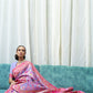 Rajwada Purple Printed Silk Blend Saree With Unstitched Blouse For Women
