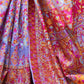 Rajwada Purple Printed Silk Blend Saree With Unstitched Blouse For Women