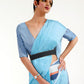Rajwada Light Blue Printed Soft Crepe Saree With Unstitched Blouse For Women