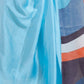 Rajwada Light Blue Printed Soft Crepe Saree With Unstitched Blouse For Women