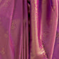 Rajwada Purple Woven Design Silk Blend Saree With Unstitched Blouse For Women