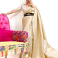 Rajwada Cream Woven Design Silk Blend Saree With Unstitched Blouse For Women