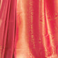 Rajwada Red Woven Design Silk Blend Saree With Unstitched Blouse For Women