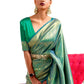 Rajwada Green Woven Design Silk Blend Saree With Unstitched Blouse For Women