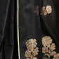 Rajwada Women Festive Black Satin Printed Saree With Unstitched Blouse