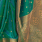 Rajwada Green Woven Design Silk Blend Saree With Unstitched Blouse For Women