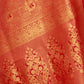 Rajwada Red Woven Design Silk Blend Saree With Unstitched Blouse For Women