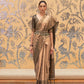 Rajwada Gold Woven Design Silk Blend Saree With Unstitched Blouse For Women