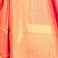 Rajwada Peach Silk Blend Woven Saree With Unstitched Blouse For Women