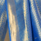 Rajwada Blue Silk Blend Woven Saree With Unstitched Blouse For Women