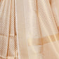Rajwada Off White Silk Blend Woven Saree With Unstitched Blouse For Women