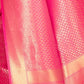 Rajwada Pink Silk Blend Woven Saree With Unstitched Blouse For Women