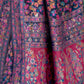Rajwada Navy Blue Printed Silk Blend Saree With Unstitched Blouse For Women