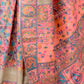 Rajwada Peach Printed Silk Blend Saree With Unstitched Blouse For Women
