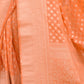 Rajwada Orange Woven Silk Blend Saree With Unstitched Blouse For Women