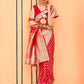 Rajwada Red Woven Silk Blend Saree With Unstitched Blouse For Women