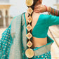 Rajwada Teal Woven Silk Blend Saree With Unstitched Blouse For Women
