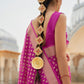 Rajwada Pink Woven Silk Blend Saree With Unstitched Blouse For Women