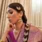 Rajwada Purple Woven Design Silk Blend Saree With Unstitched Blouse For Women